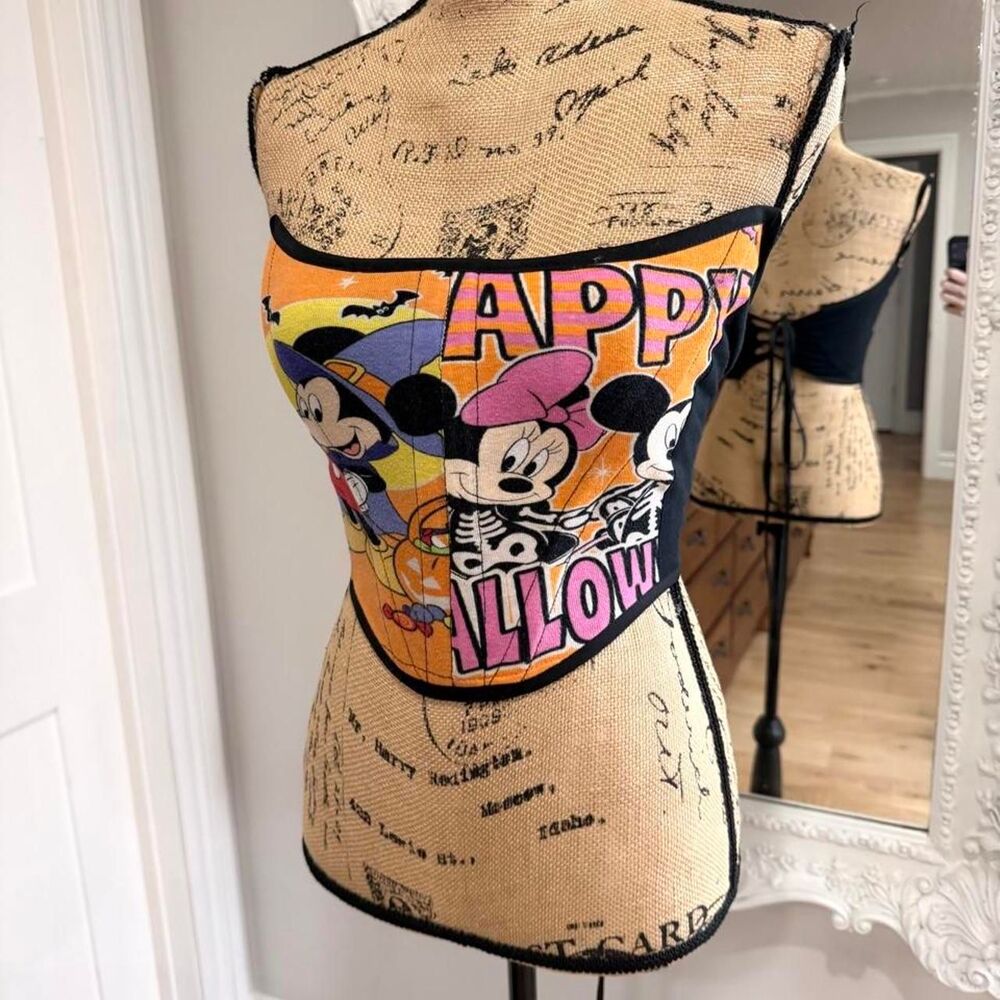 New York Couture Disney Mickey Minnie Mouse Halloween Handmade Corset Crop Top